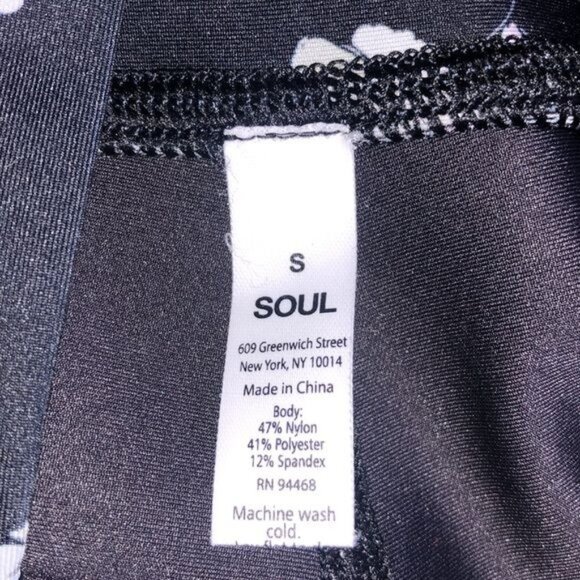 SOUL BY SOULCYCLE Black Floral Leggings - S - Picture 6 of 6